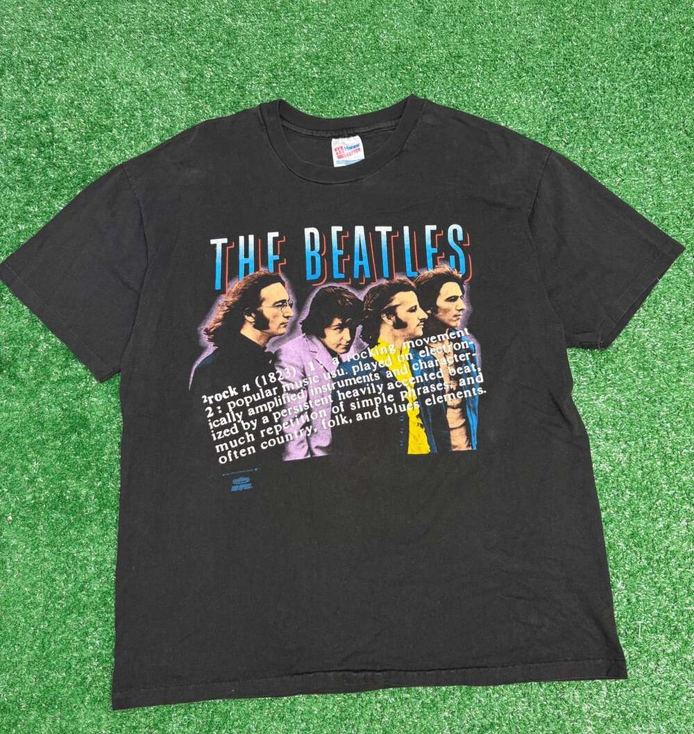 Rare! The Beatles T-Shirt Size XL 1991 Rock Definition Vintage Black Graphic Tee